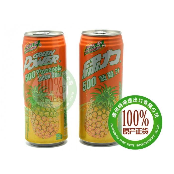 绿力菠萝汁490ml1*24罐/件