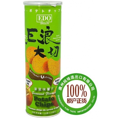 EDO巨浪大切薯片(紫菜味) 150g*14筒/件