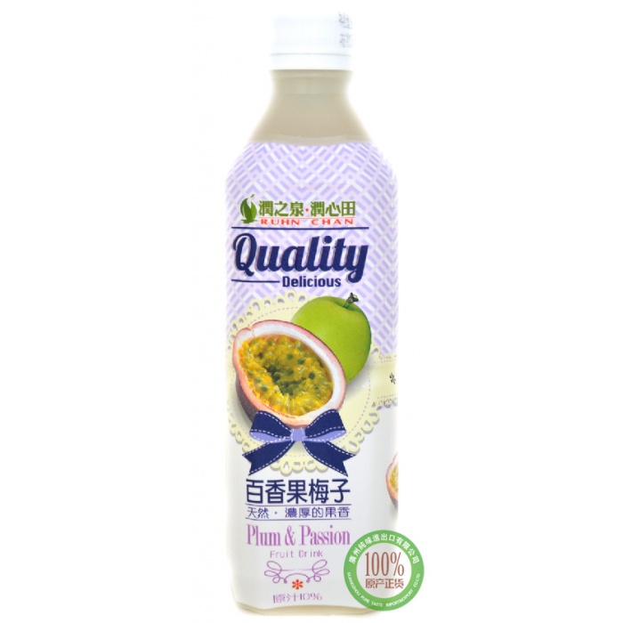 润之泉润心田百香果梅子汁饮料480ml*24瓶/件