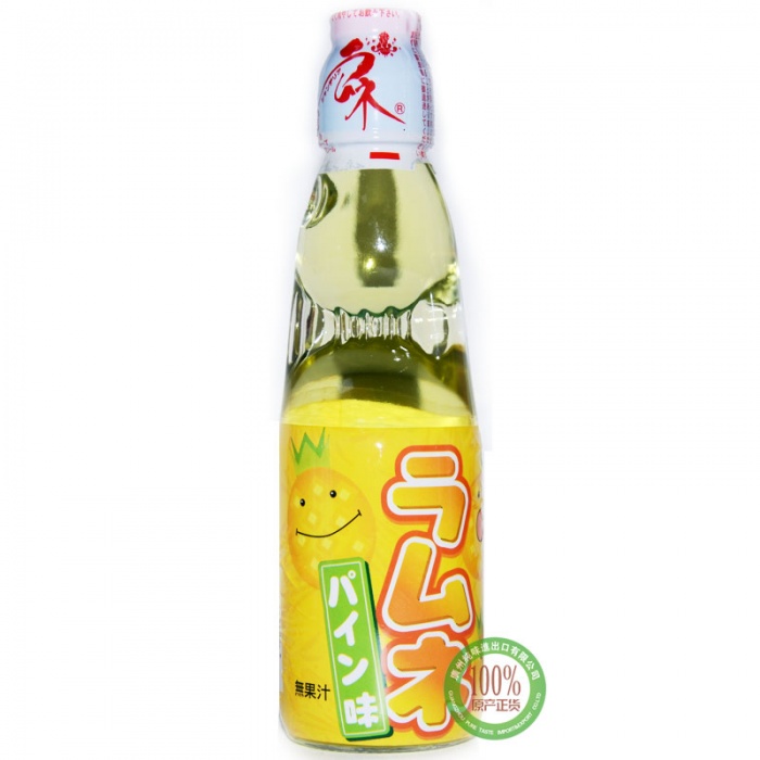 哈达菠萝味波子汽水饮料200ml*30瓶/件