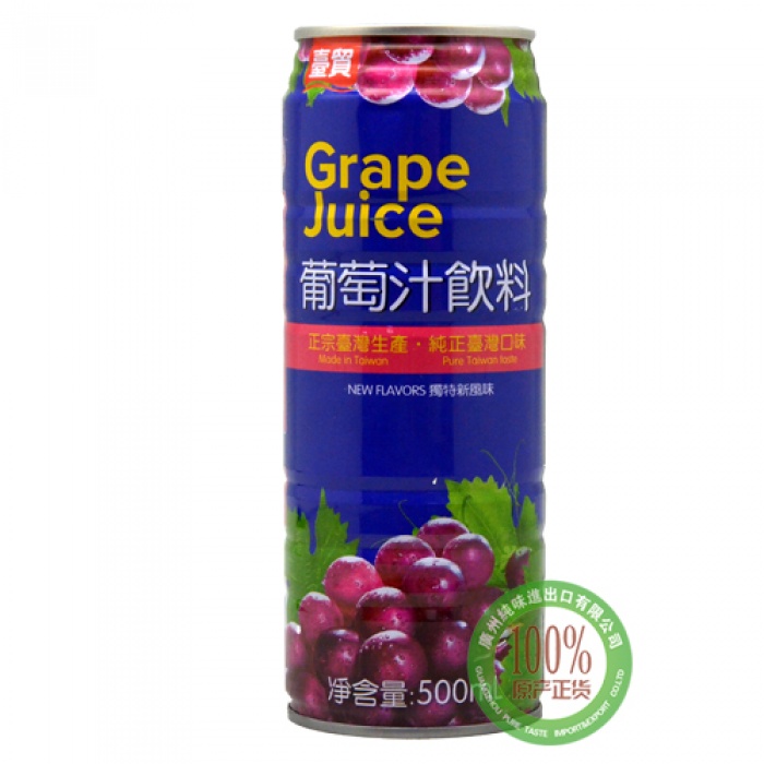 台贸葡萄汁饮料500ml*24罐/件