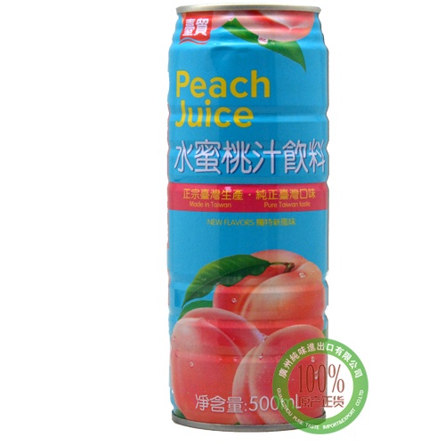 台贸水蜜桃汁饮料500ml*24罐/件