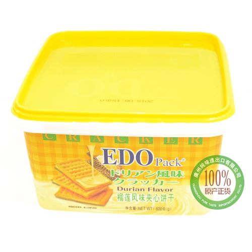 EDO Pack榴莲风味夹心饼干600g*8罐/件