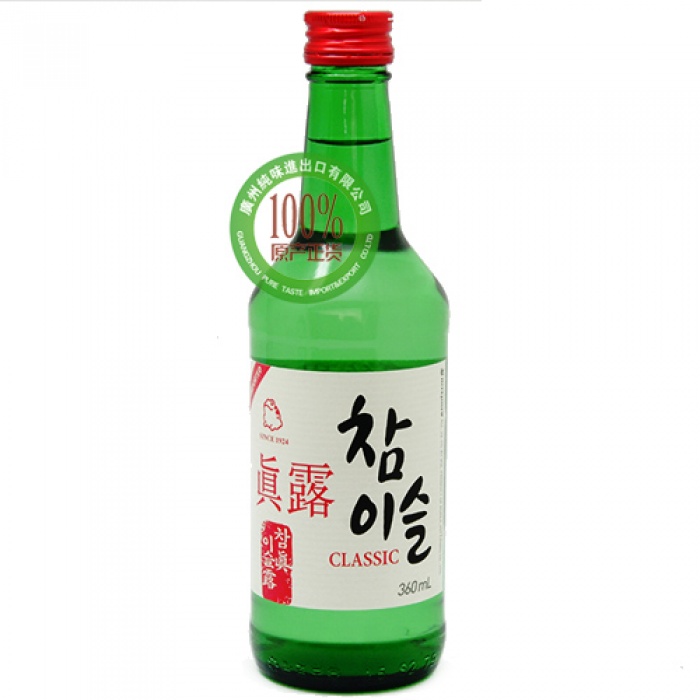 真露竹炭酒（蒸馏酒,酒精度20.1%VOI）360ml*20瓶/件