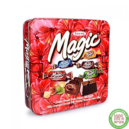 tayas牌tMagic 榛子味夹心代可可脂巧克力（红罐）700g*8盒/件