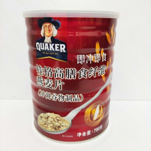 桂格即冲即食高膳食纤维燕麦片700g*12罐/件