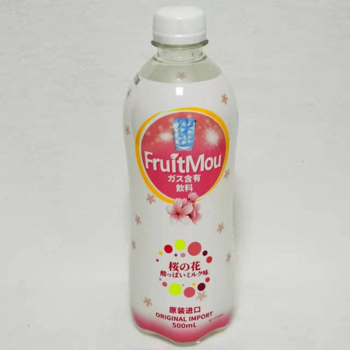 果乐吩含气樱花酸乳味饮料500ml*24瓶/件