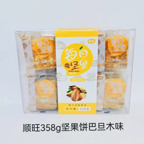 顺旺每日坚果饼干巴旦木味358g*12盒/件