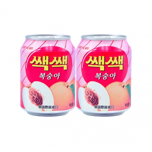 乐天桃汁饮料238ml*12罐*6盒/件