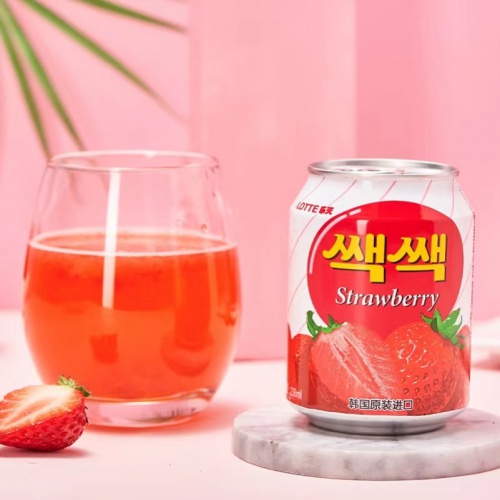 乐天草莓汁饮料238ml*12罐*6盒/件