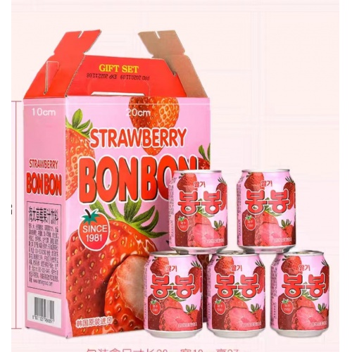 乐天草莓汁饮料238ml*12罐*6盒/件