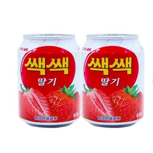 乐天草莓汁饮料238ml*12罐*6盒/件