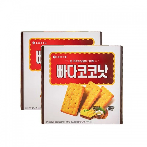 乐天黄油椰子味饼干300g*12盒/件