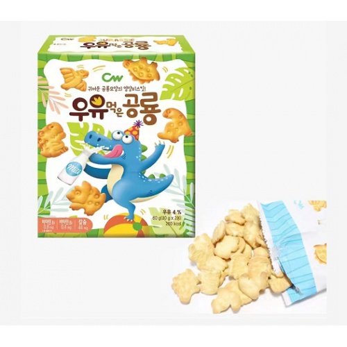青佑恐龙形饼干（牛奶味）60g*10盒/件