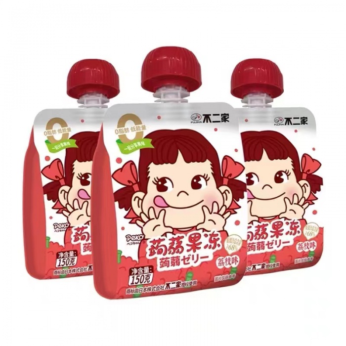 不二家果味蒟蒻可吸果冻企鹅包(荔枝味)150g*30袋/件