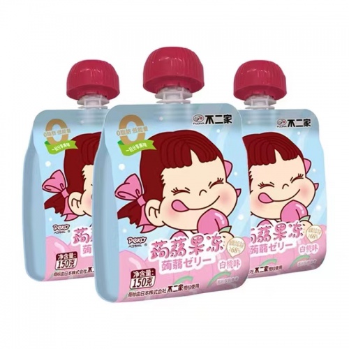 不二家果味蒟蒻可吸果冻企鹅包(白桃味)150g*30袋/件