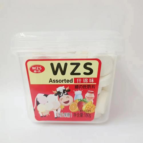 WZS(威＆氏)什锦味奶片糖180g*20盒/件