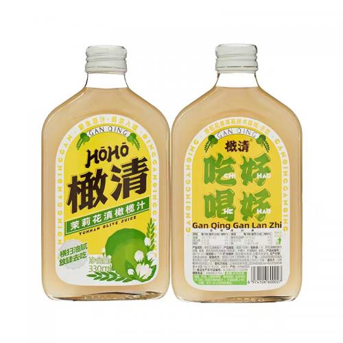 橄清HOHO茉莉花滇橄榄汁饮料330ml*12瓶/件