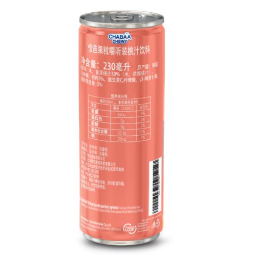 恰芭果粒嚼听装桃汁饮料230ml*24罐/件