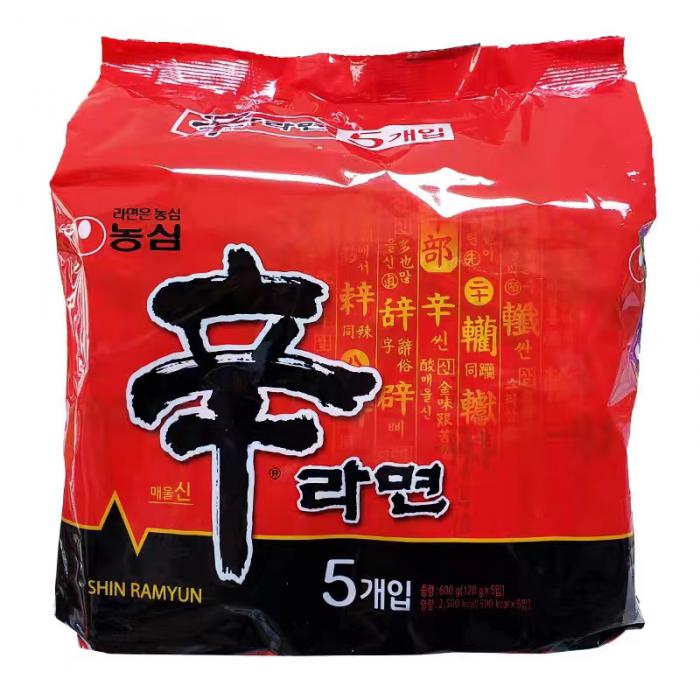 农心辛拉面5连包（120g*5包）*8袋/件