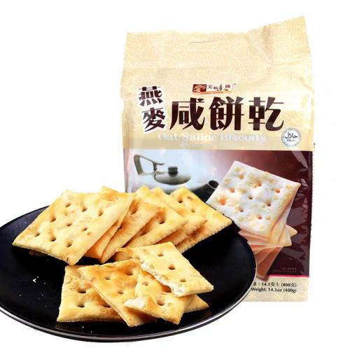 美味栈燕麦咸饼干(16包入）400g*12袋/件