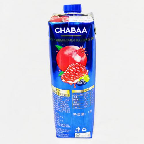 恰芭葡萄石榴蓝莓果汁饮料1L*12瓶/件