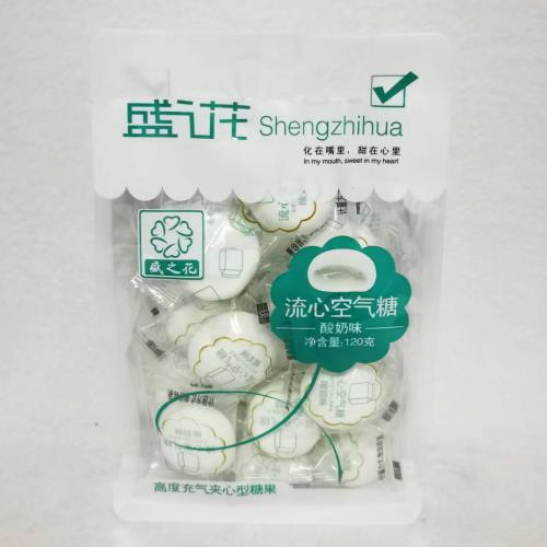 盛之花流心空气糖（酸奶味）120g*24袋/件