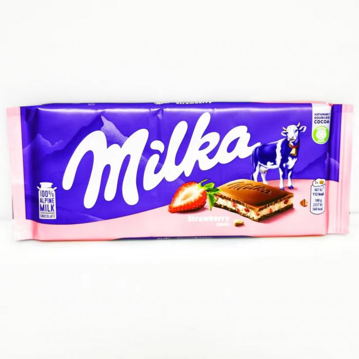 Milka因卡普草莓酸奶风味夹心巧克力100g*22块/件