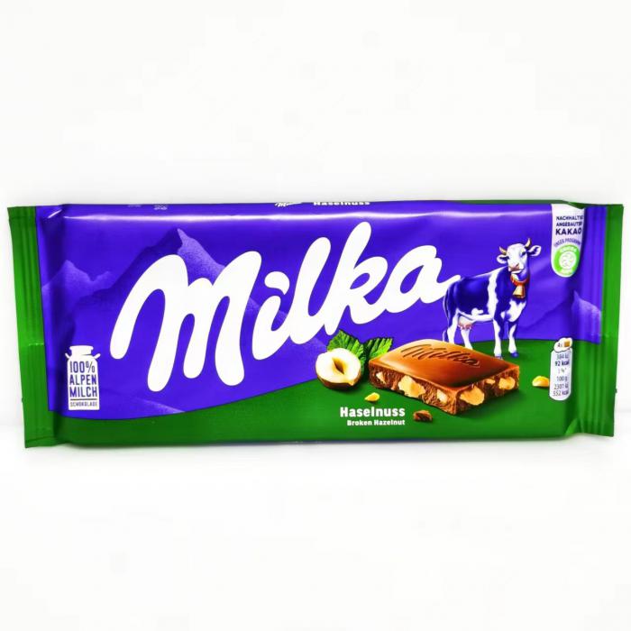 Milka因卡普棒仁牛奶巧克力100g*22块/件