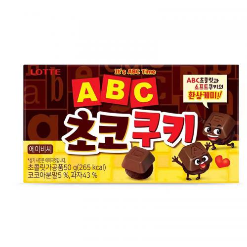 乐天ABC巧克力味饼干50g*32盒/件