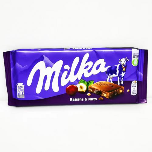 Milka（妙卡）葡萄干榛仁夹心牛奶巧克...