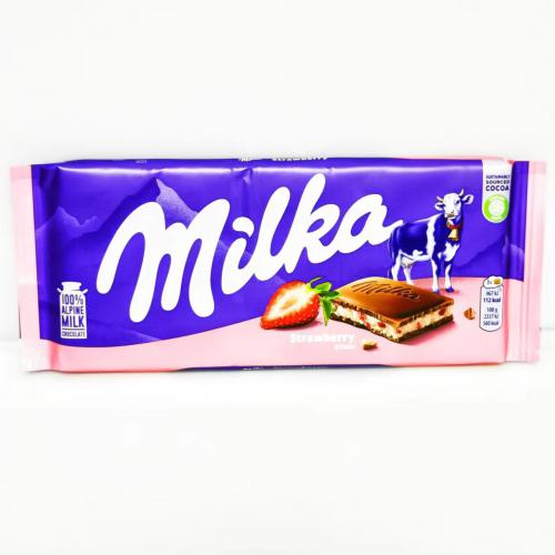 Milka因卡普草莓酸奶风味夹心巧克力100g*22块/件