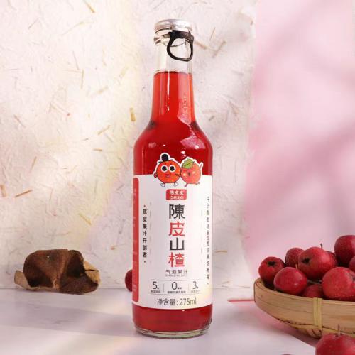 陈皮皮和朋友们陈皮山楂气泡果汁275ml*24瓶/件