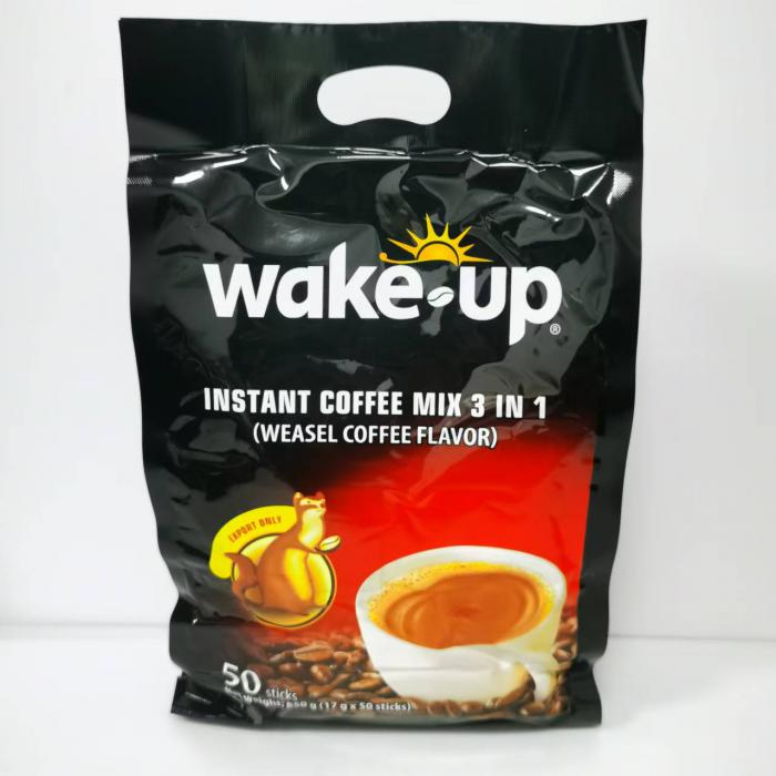 wake-up三合一速溶咖啡（猫屎咖啡味）850g（17g*50）*10袋/件