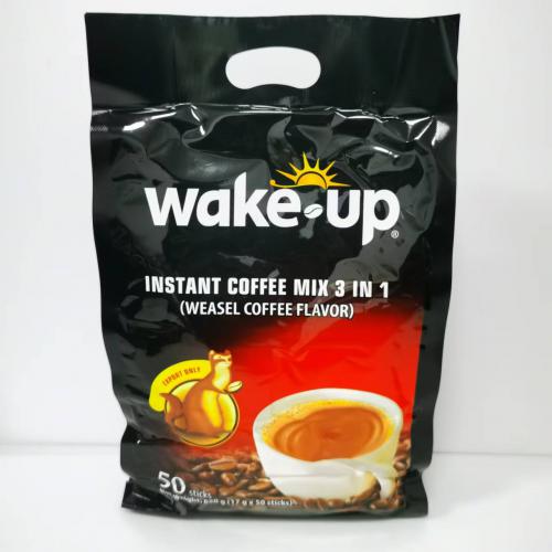 wake-up三合一速溶咖啡（猫屎咖啡味）850g（17g*50）*10袋/件