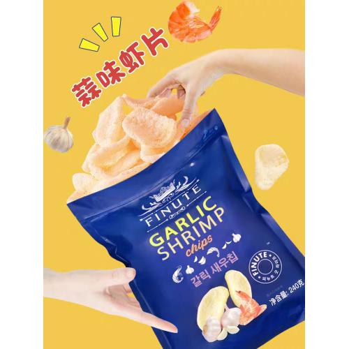 趣莱福（FINUTE）蒜味虾片（膨化食品）240g*6包/件