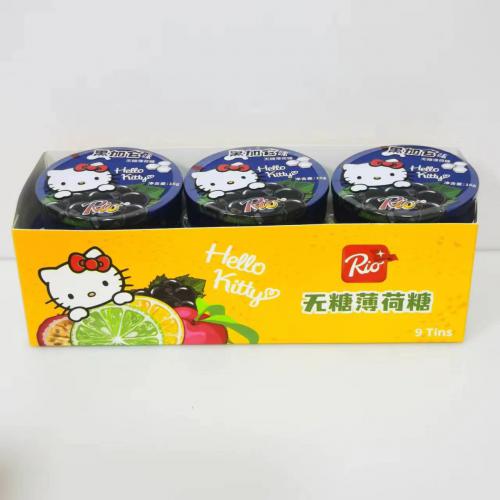 瑞怡乐Hello kitty黑加仑味薄荷糖16g*9盒/组