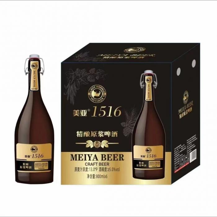 美亚1516精酿原浆啤酒800ml*6瓶/件