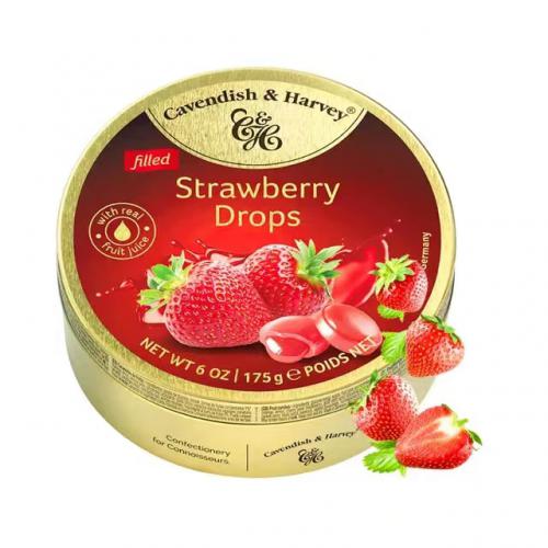 嘉云草莓味夹心糖果175g*9罐/组