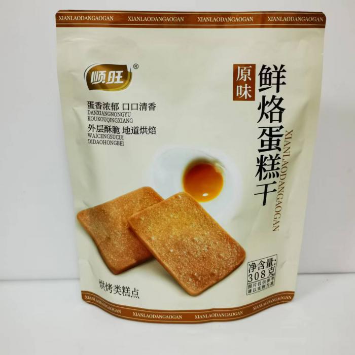 顺旺鲜烙蛋糕干（原味）308g*18袋/件