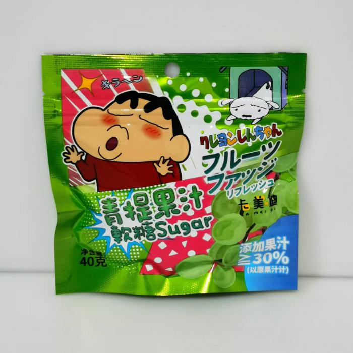 卡美迪蜡笔小新果汁软糖(青提味）40g*10包/组