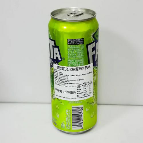 日本芬达阳光玫瑰葡萄味汽水500ml*24罐/件