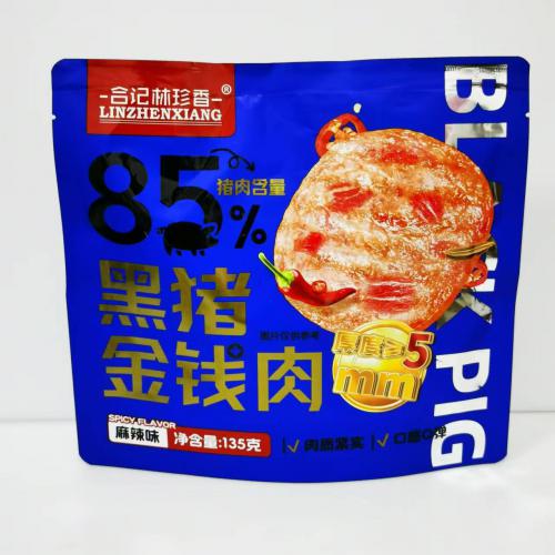 合记林珍香黑猪金钱肉（麻辣味）135g*30袋/件