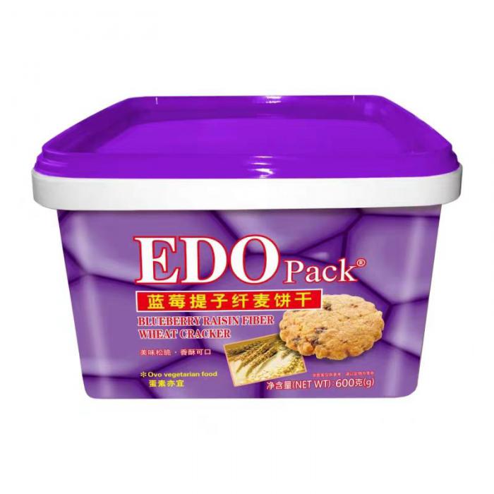 EDOpack蓝莓提子纤麦梳打饼干600g*8罐/组