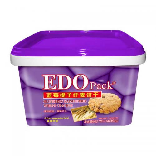 EDOpack蓝莓提子纤麦梳打饼干600g*8罐/组