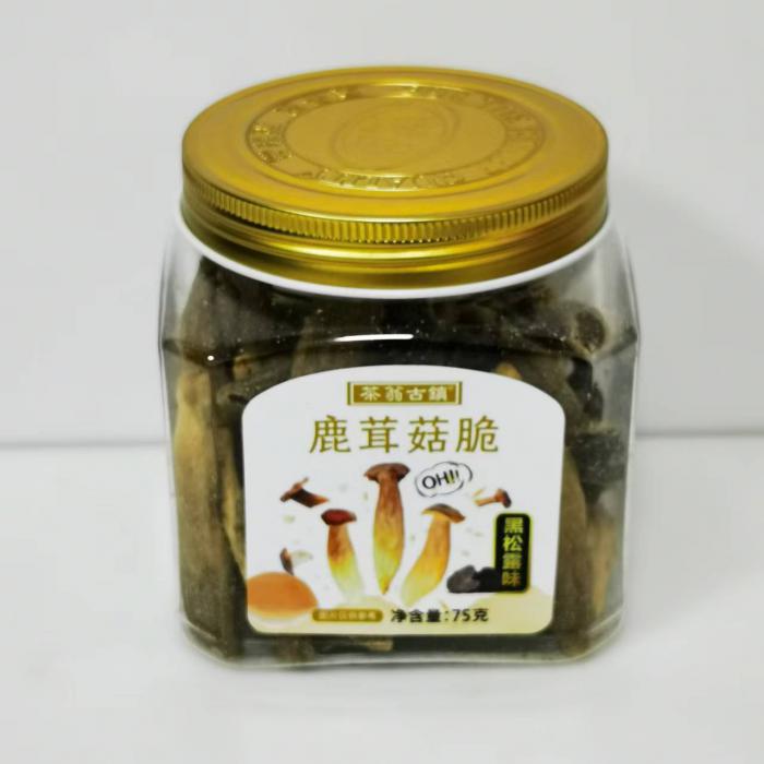 茶翁古镇鹿茸菇脆黑松露味75g*24罐/件