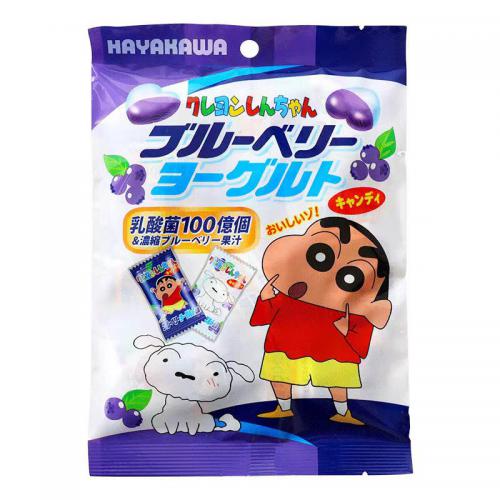 日本早川制果蜡笔小新乳酸菌蓝莓味糖果68...
