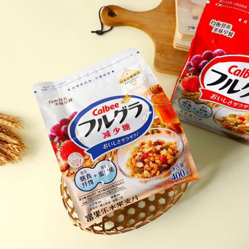 日本Calbee富果乐水果麦片（减少糖）400g*6袋/件