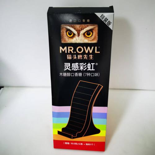 猫头鹰先生灵感彩虹木糖醇口香糖（7种口味）19.6g*12条/组