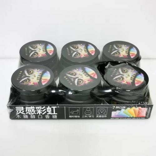 猫头鹰先生灵感彩虹木糖醇口香糖（7种口味）50g*24罐/件